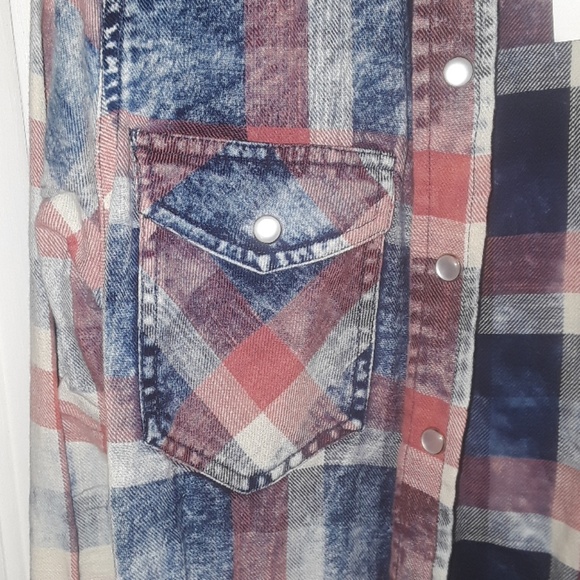 Denim plaid button down - Picture 2 of 3